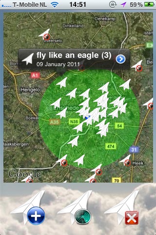 TAPP Plane map (Throw A Paper Plane) iPhone