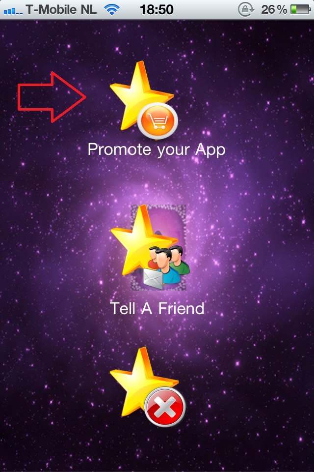 Tap on the 'Promote your App' button